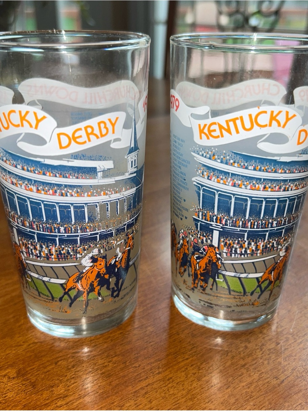 Kentucky Derby 1979 Collectible Racing Pint Glass - qty 2 for your mint julep